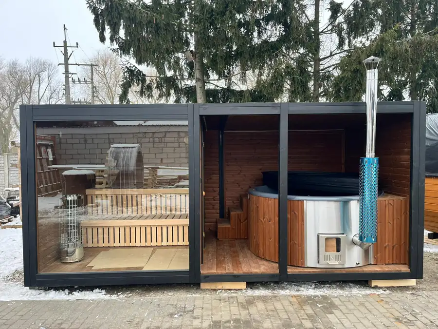 Formia + bain nordique — sauna extérieur livré et posé par Sebonard